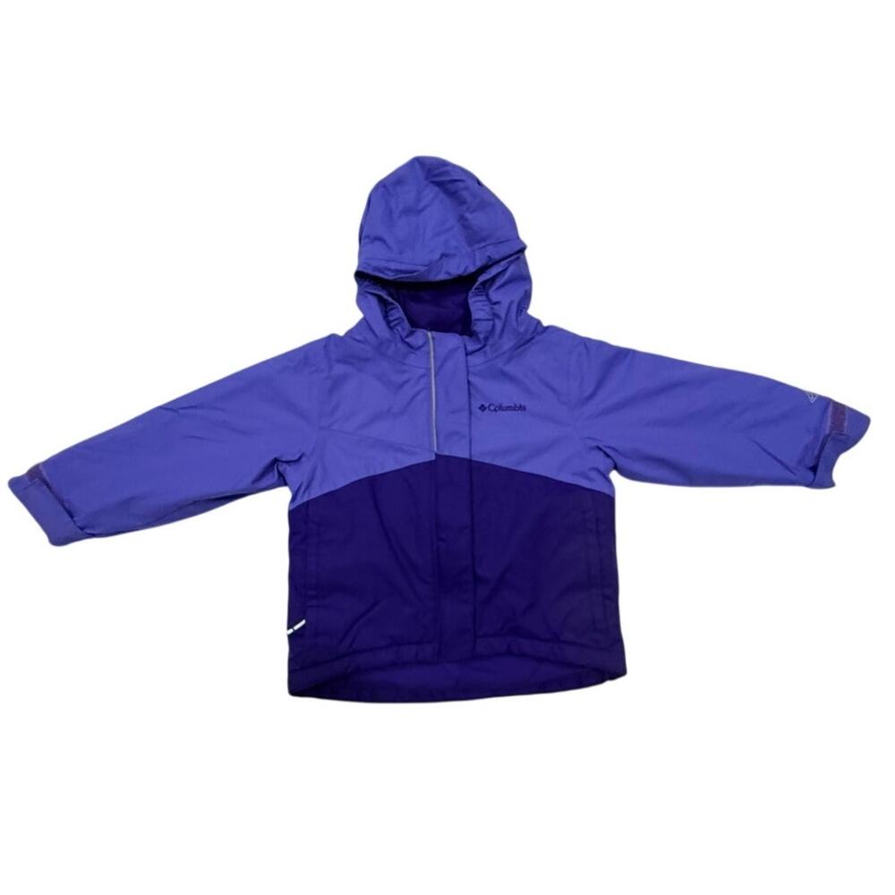 Columbia Toddler 3T Hooded Rain Windbreaker Jacket Purple Navy